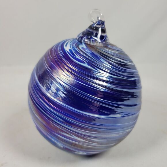 Vintage Hand Blown Glass Christmas Ornament 3.5 Inch Round - Picture 1 of 5